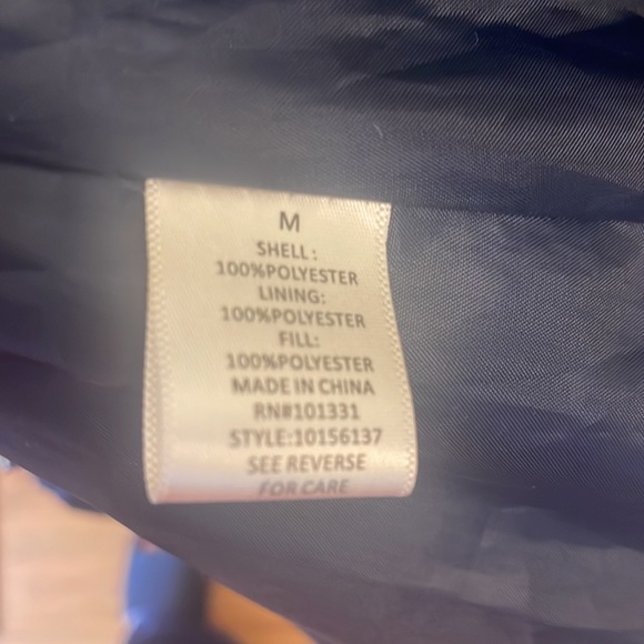 Charlotte Russe - Navy blue lined hooded winter jacket. Size medium. - Picture 9 of 10